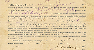 No details were spared when Northfield farmer Charles Metz ventured into raising cucumber pickles in 1882