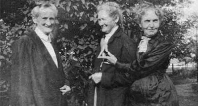 Mary Brackendorf built one of Northfield’s first log cabins in 1860. Her daughter Lucy (right), for whom Bracken Lane is named, was born in 1862