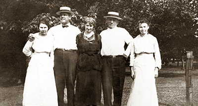 Farm Families Under Siege—What were Northfielders, like the Metz family shown here
in 1920, to make of the business titans taking over their town?