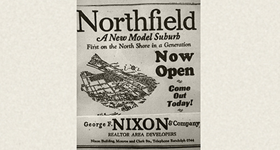 Offering free chicken dinners and land for $10 down to prospective buyers, Nixon was Northfield’s irrepressible promoter.