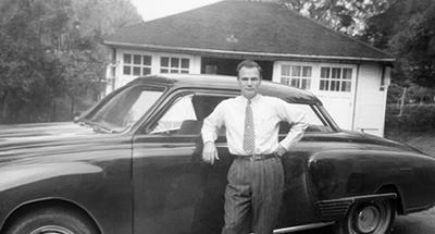 Harry Collins, Sunset Ridge principal and superintendent in 1947. He drove the school bus…. drywalled and laid floors to build a kindergarten… and carted hot casseroles in his Studebaker every day so students had a hot lunch.