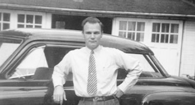 Harry Collins, Sunset Ridge principal and superintendent in 1947. He drove the school bus…. drywalled and laid floors to build a kindergarten… and carted hot casseroles in his Studebaker every day so students had a hot lunch.