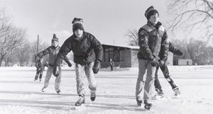 Ice skating in the early 1980’s at the old lodge at Clarkson Park.
